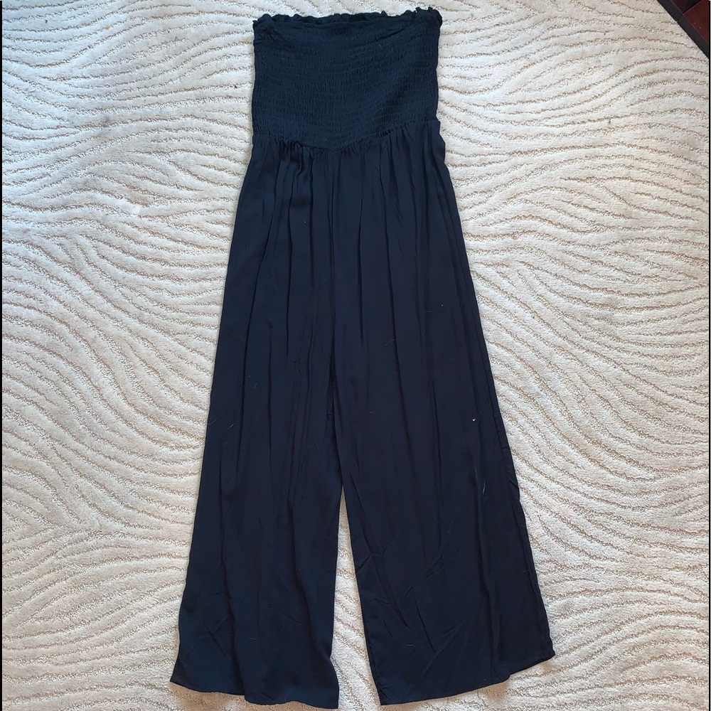 Black strapless jumpsuit